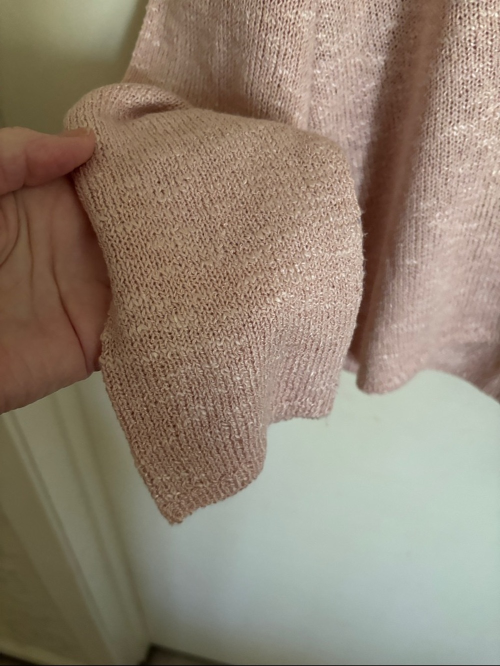 Mango Dusty Pink V-Neck Knit Sweater - Picture 3 of 5